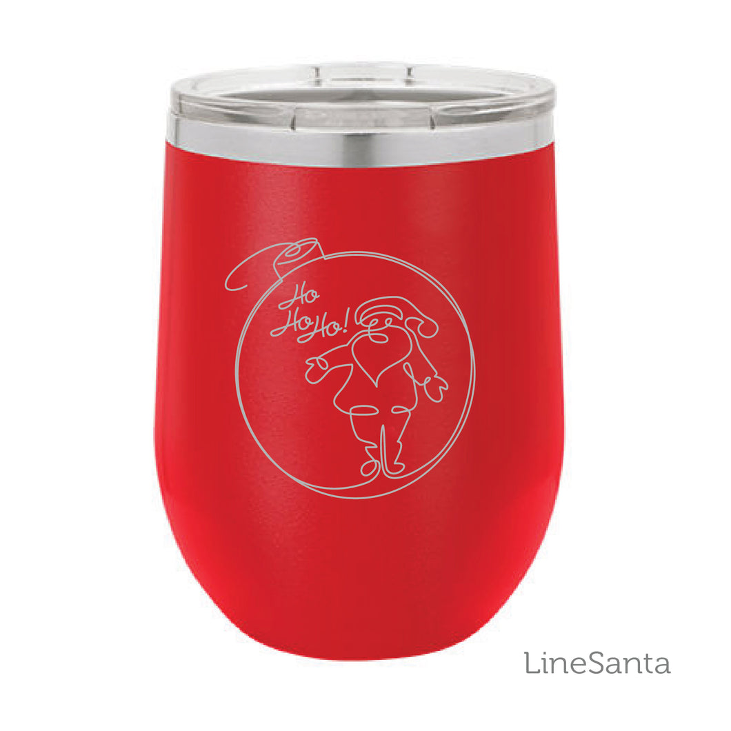 Wine Tumbler-Polar Camel-Lineart Santa